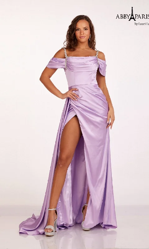 Backless DressLong Satin Prom Dress: Abby Paris 90210