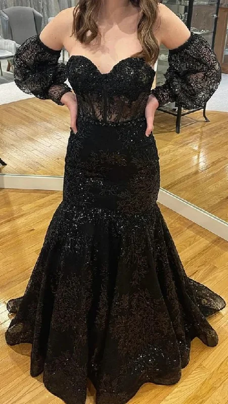 women's unique dressesCharming Black Lace Mermaid Prom Dresses,Sexy Black Formal Gown Y1496 women's unique dressesCharming Black Lace Mermaid Prom Dresses,Sexy Black Formal Gown Y1496