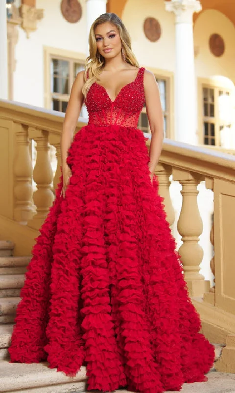 women's maxi dressesLong Ruffled Prom Ball Gown: Ava Presley 28584