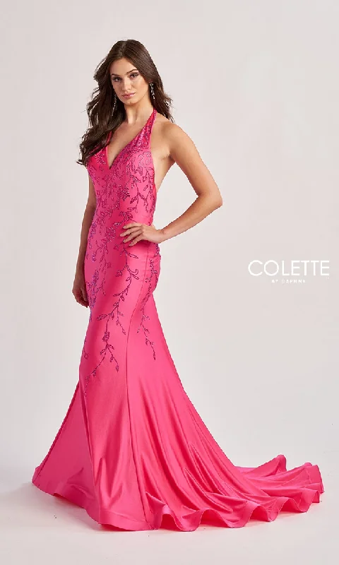 women's breathable dressesLong Halter Prom Dress: Colette CL8455