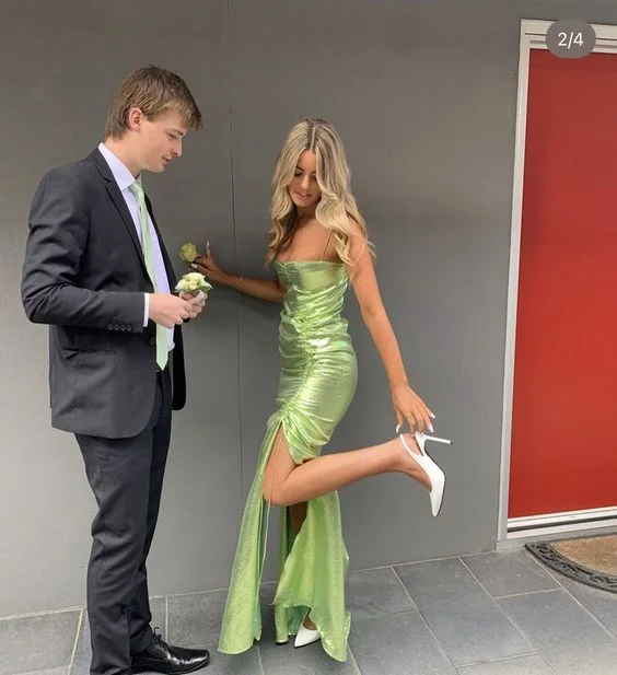 Sheath DressElegant Green Prom Dress,New Arrival Green Formal Dress Y1976