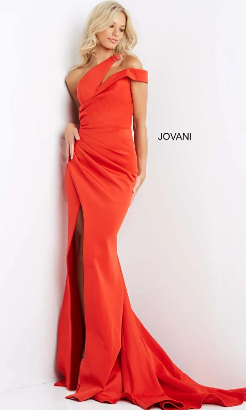 women's high-end dressesJovani Long One-Shoulder Prom Dress 04222
