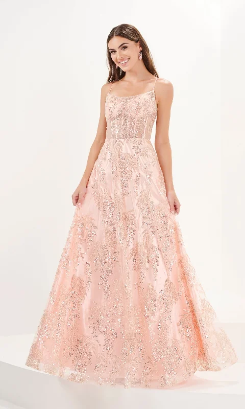 Button-Down DressTiffany Beaded and Sequin Tulle Prom Dress 16093