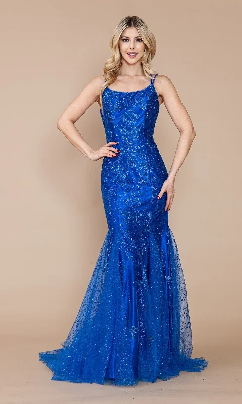 women's bespoke dressesGlitter-Print Long Mermaid Prom Dress 9306