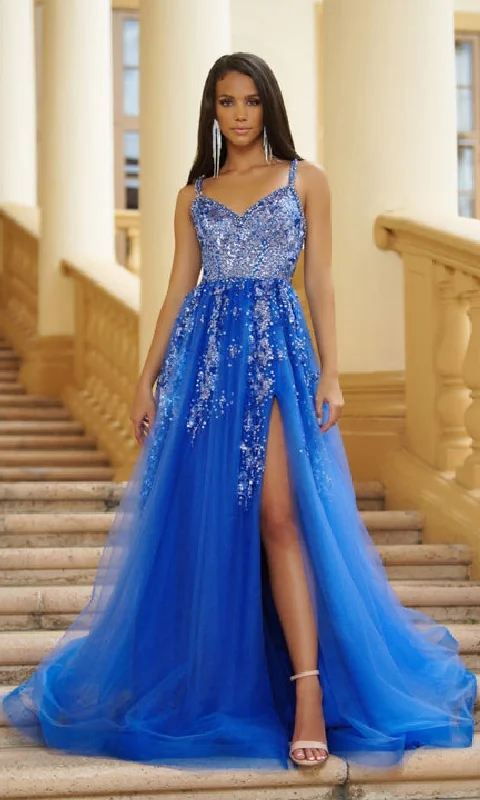 women's sleeveless dressesSparkly Long Prom Ball Gown: Ava Presley 28280