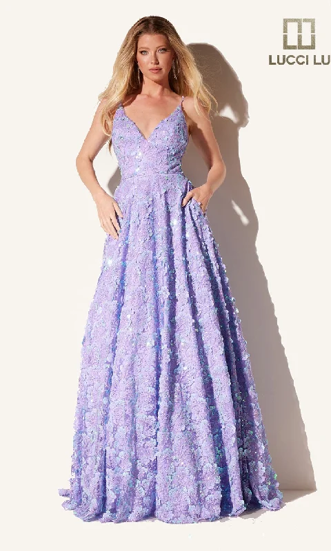Sweetheart Neckline DressLong Prom Dress with Pockets: Lucci Lu 1325