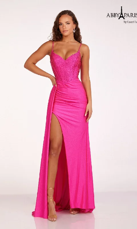 Skater DressLong Prom Dress: Abby Paris 90231