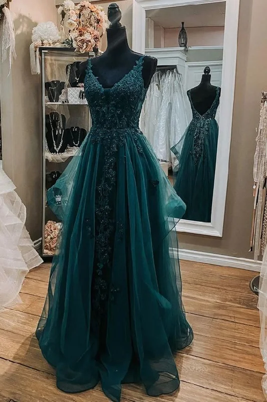 women's work dressesV Neck Open Back Dark Green Lace Beaded Long Prom Dresses, Dark Green Lace Formal Dresses Y1511 women's work dressesV Neck Open Back Dark Green Lace Beaded Long Prom Dresses, Dark Green Lace Formal Dresses Y1511