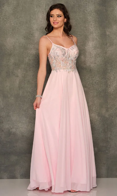 women's bodycon dressesDave and Johnny Long Pink A-Line Prom Dress 10970