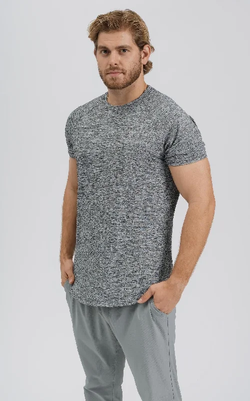 Men's Crew Neck T-Shirts for Everyday WearMen's Lux-Tech Shirt - Black Melange