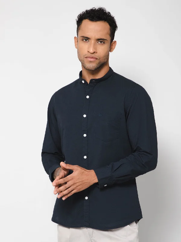 Men's Tailored Shirts for a Sharp AppearanceMen's Navy Blue Casual Plain Full Sleeve Shirt Men's Tailored Shirts for a Sharp AppearanceMen's Navy Blue Casual Plain Full Sleeve Shirt