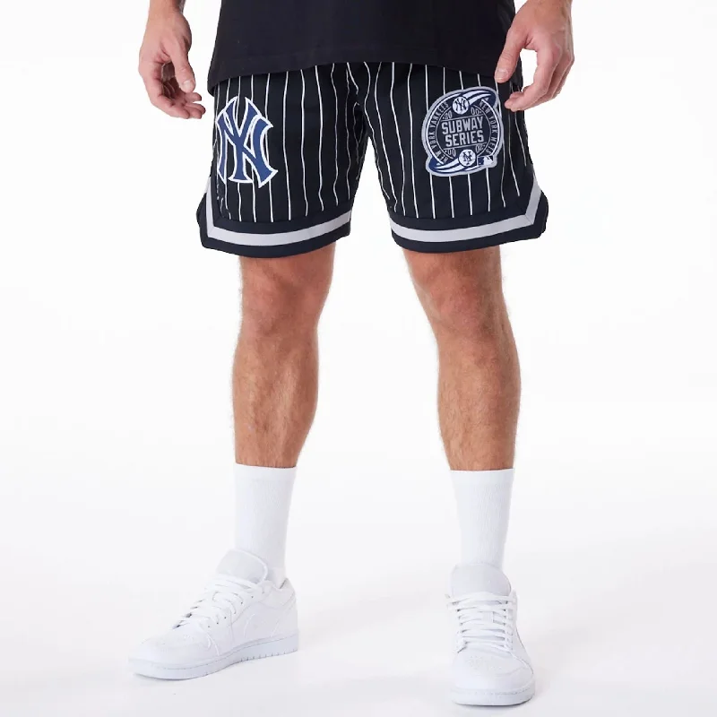 Men's Pants with Flat-Front DesignsNew York Yankees Pinstripe New Era Australia Black Shorts