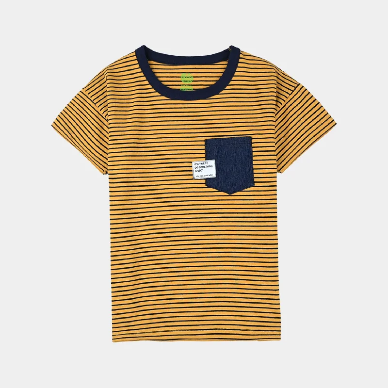 Men's Unique and Designer TopsBoys Cotton Jersey T-Shirt H/S Start Now-Mustard