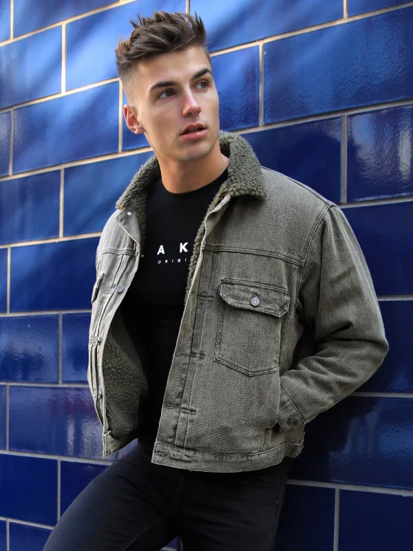 Men's Coats with Relaxed FitsRapha Oversized Denim Jacket - Army Green