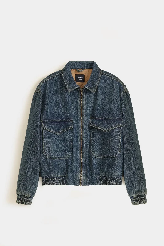 Men's Coats with Magnetic ClosuresDenim Trucker
