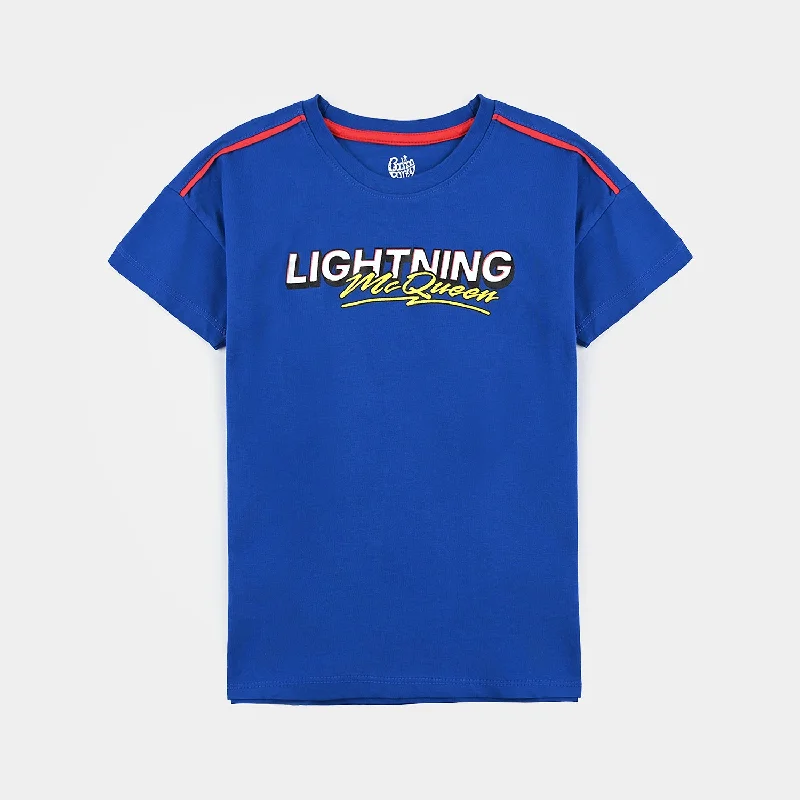 Men's Shirts with Embellished HemlinesBoys Cotton Jersey T-Shirt H/S-Blue