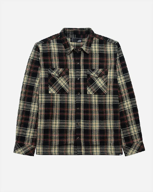 Men's Patterned Dress Casual Shirts for Smart-Casual EventsLost Evasive Flannel L/S Shirt-Black