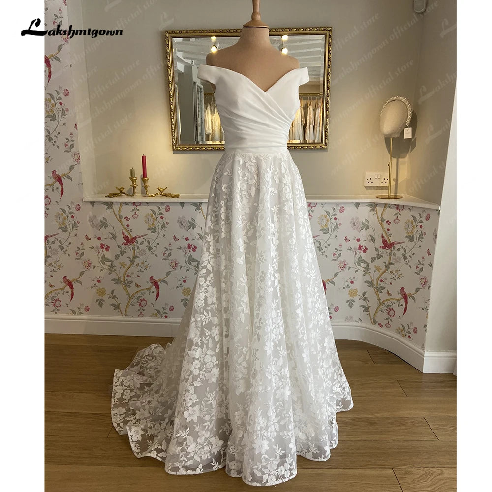women's ruffle dressesRoycebridal Roycebridal Boat Neck Off White Beach A Line Boho Beach Wedding Dress with Cap Sleeve 2025 Bridal réception Gown robes de soirée women's ruffle dressesRoycebridal Roycebridal Boat Neck Off White Beach A Line Boho Beach Wedding Dress with Cap Sleeve 2025 Bridal réception Gown robes de soirée