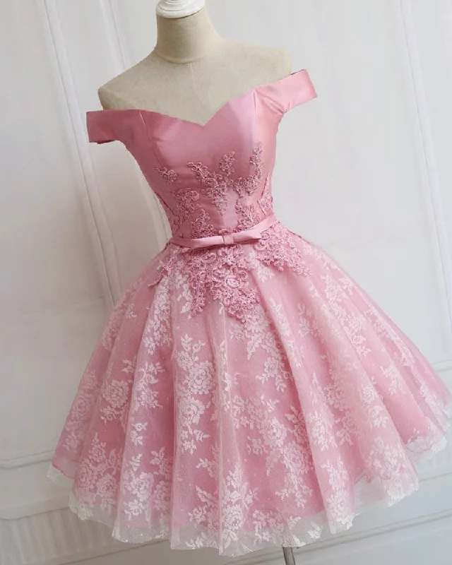 A-Line DressShort Lace Semi Formal  Cocktail Dress Girls Homecoming Gown