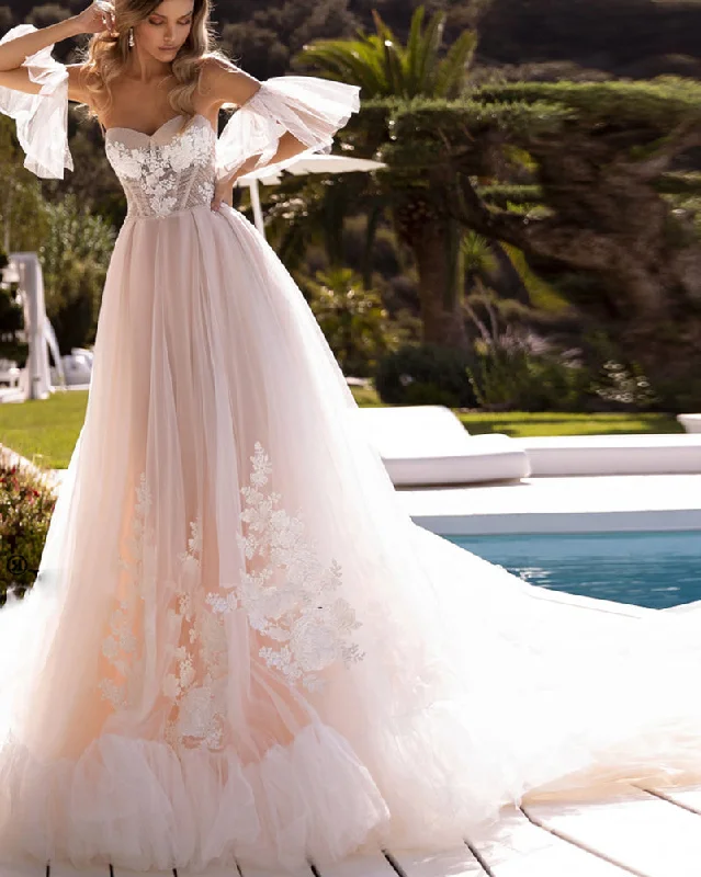 women's flutter-sleeved dressesRomantic Corset Sweetehart Blush Pink Wedding Dress,Women lace Bridal Dress WD0808 women's flutter-sleeved dressesRomantic Corset Sweetehart Blush Pink Wedding Dress,Women lace Bridal Dress WD0808
