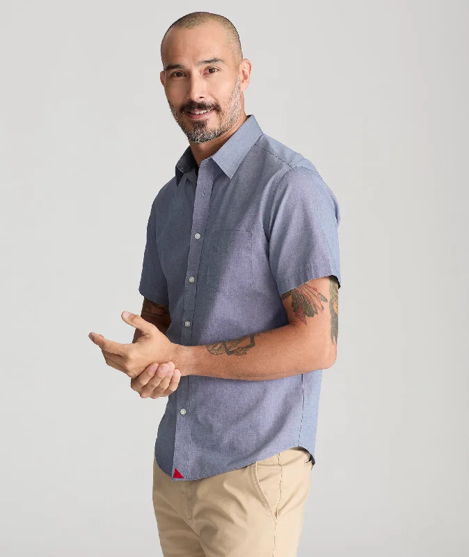 Men's Spread-Collar Shirts for a Bold StatementWrinkle-Free Short-Sleeve Petrus Shirt