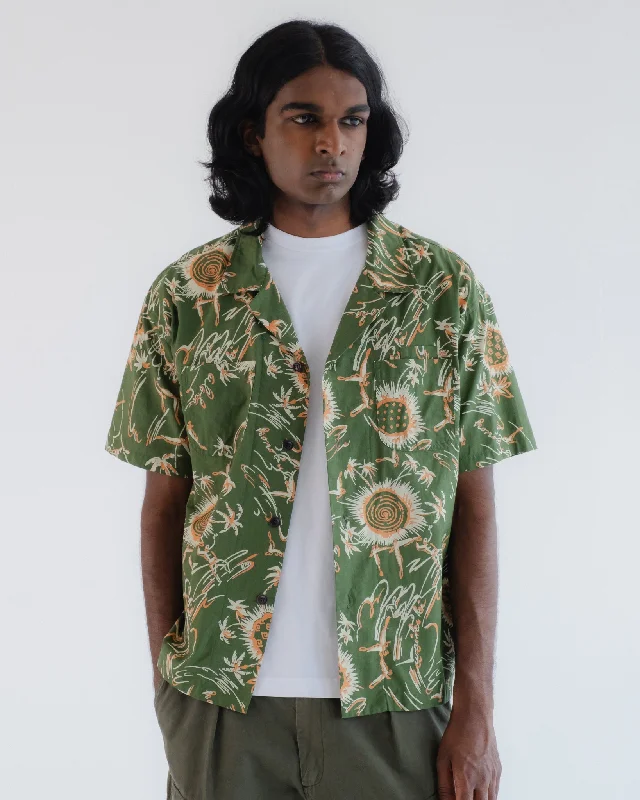 Men's Performance Shirts for Active LifestylesAloha Shirt Casa Print Green