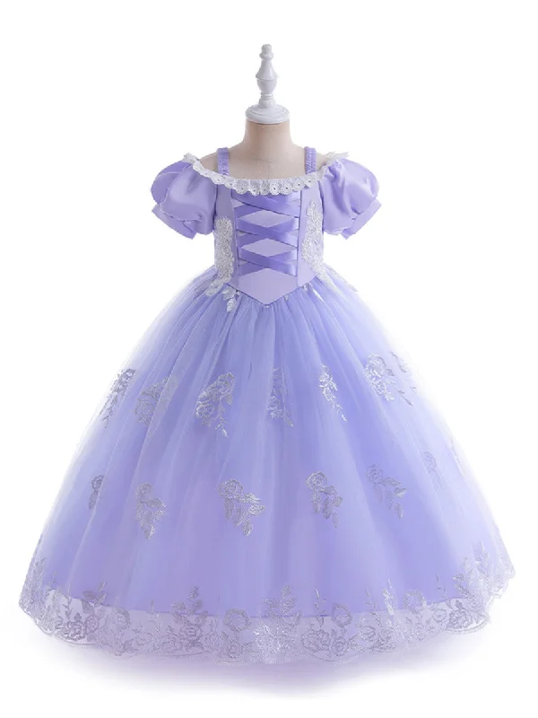 women's long-sleeved dressesBall Gown Scoop Puff Sleeves Flower Girl Dresses with Appliques women's long-sleeved dressesBall Gown Scoop Puff Sleeves Flower Girl Dresses with Appliques