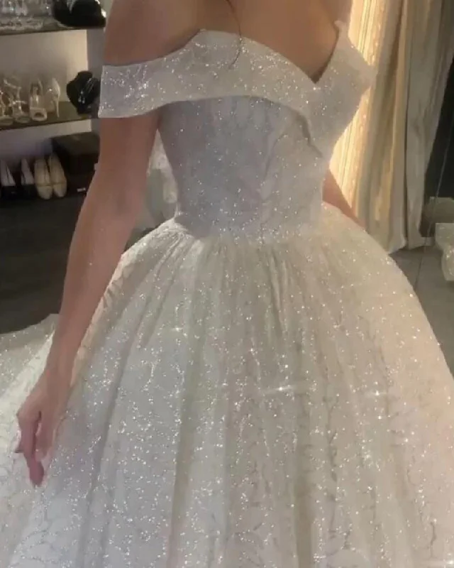 women's maximalist dressesSiaoryne WD0523 Vestido De Novia Fancy Luxury Bling Bling Sparkly Wedding Dress Ball Gown Off the Shoulder Sequins Bridal Dress women's maximalist dressesSiaoryne WD0523 Vestido De Novia Fancy Luxury Bling Bling Sparkly Wedding Dress Ball Gown Off the Shoulder Sequins Bridal Dress