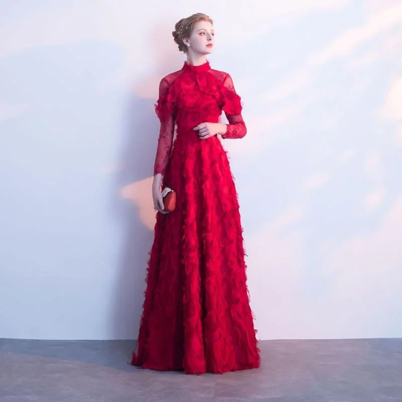 women's midi dressesSexy Elegant Long Sleeves Evening Formal Dress