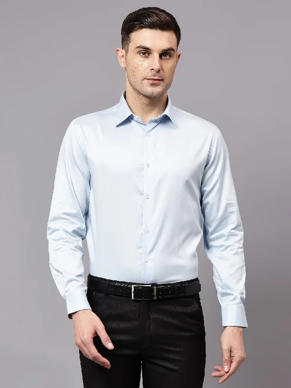 Men's Custom-Fit Shirts for a Personalized LookMen's Sky Blue Party Plain Satin Full Sleeve Shirt Men's Custom-Fit Shirts for a Personalized LookMen's Sky Blue Party Plain Satin Full Sleeve Shirt