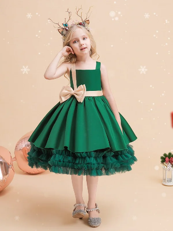 women's luxury dressesCute Tiered Ball Gown Straps Satin Christmas Dresses for Girls women's luxury dressesCute Tiered Ball Gown Straps Satin Christmas Dresses for Girls