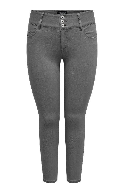 Mid-Waisted Men's JeansOnly Carmakoma Anna High Waisted Grey 30" Jeans