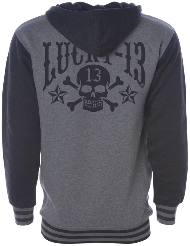 Men's Coats for Ice FishingSKULL STARS Hooligan Full-Zip Uni-Sex Hooded Sweatshirt -  GUNMETAL HEATHER/CHARCOAL HEATHER
