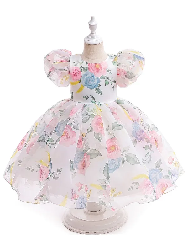 women's pastel dressesBall Gown Scoop Short Sleeves Printed Floral Flower Girl Dresses women's pastel dressesBall Gown Scoop Short Sleeves Printed Floral Flower Girl Dresses