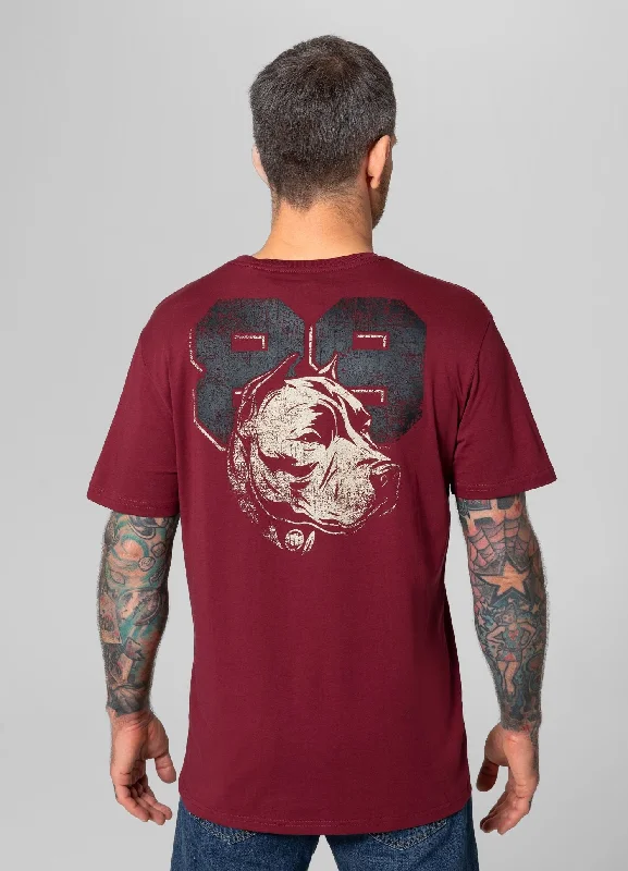 Patterned Men's Hawaiian ShirtsMen's T-Shirt DOG 89 - Burgundy