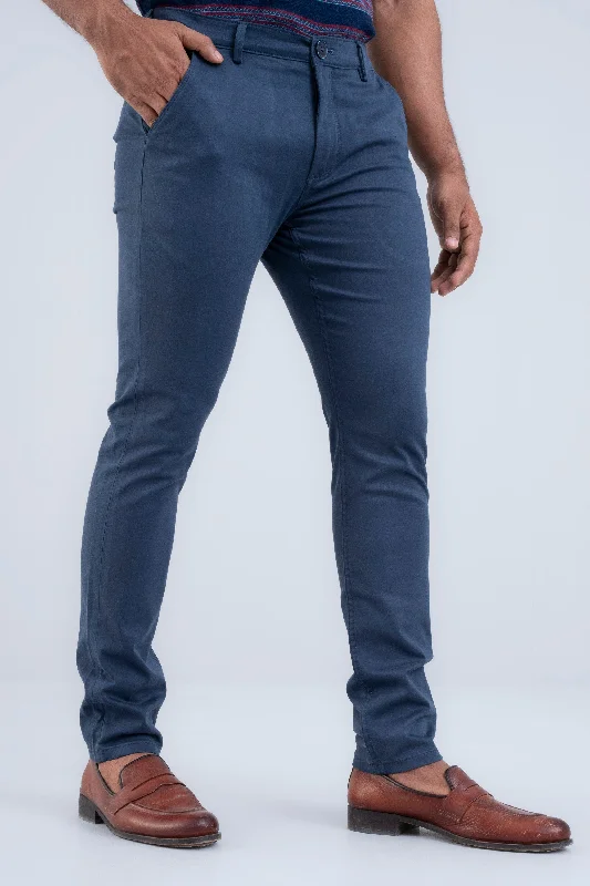 Men's Pants with Belt LoopsSlim Fit Solid Chinos