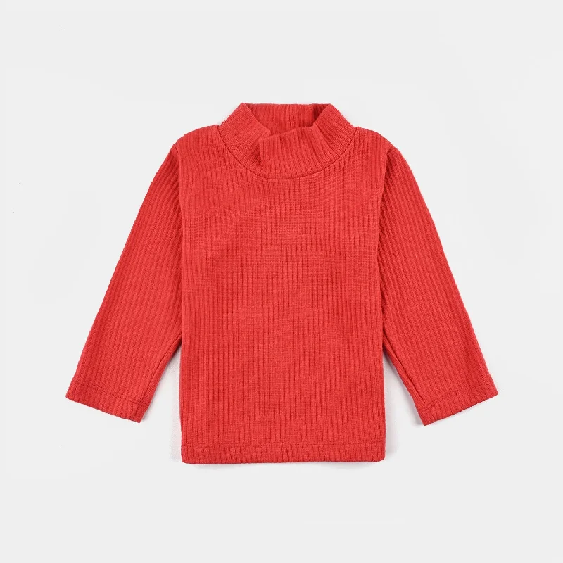 Men's Shirts with Belt LoopsInfant Unisex Turtle Neck T-Shirt-Red