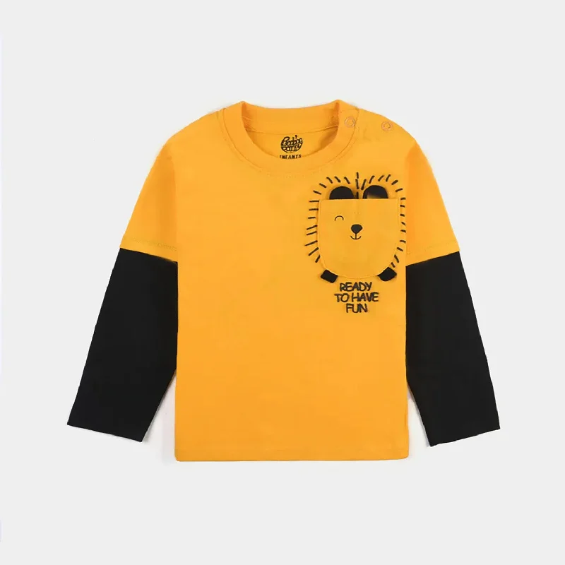 Men's Shirts with Striped PatternsInfant Boys Cotton Jersey T-Shirt Ready To Have Fun-Citrus Men's Shirts with Striped PatternsInfant Boys Cotton Jersey T-Shirt Ready To Have Fun-Citrus