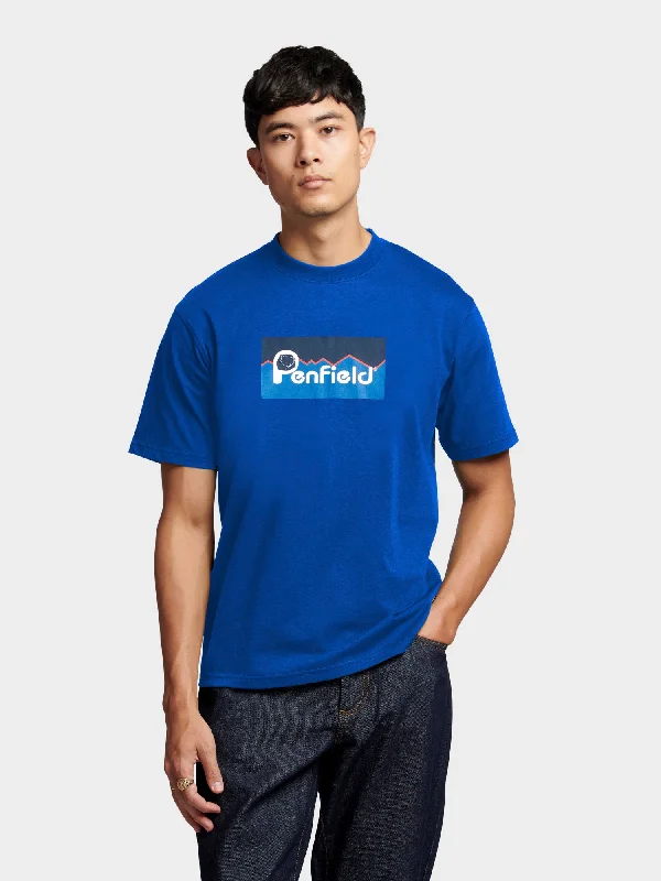 Breathable Men's Mesh TopsPenfield Mens Original Large Logo T-Shirt in Sodalite Blue