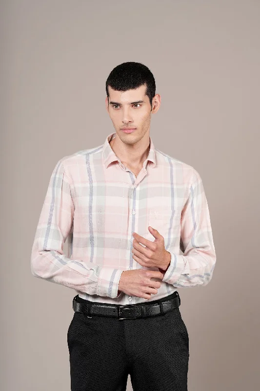 Men's Stain-Resistant Shirts for Mess-Free WearMen's Pink Check Full Sleeves Casual Shirt Men's Stain-Resistant Shirts for Mess-Free WearMen's Pink Check Full Sleeves Casual Shirt