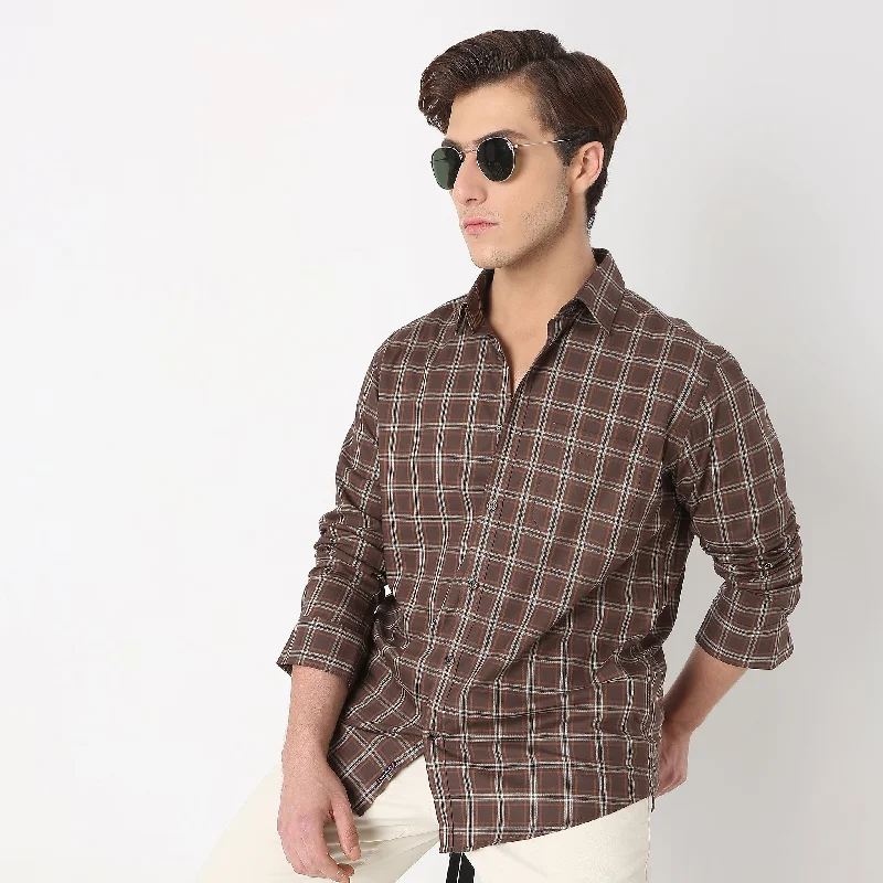 Casual Men's Button-Down ShirtsRegular Fit Checkered Shirt