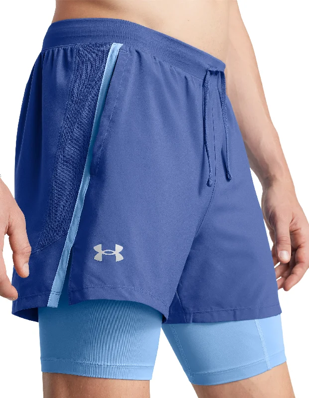 Lightweight Men's Linen PantsUnder Armour Launch 2 In 1 Mens Running Shorts - Blue