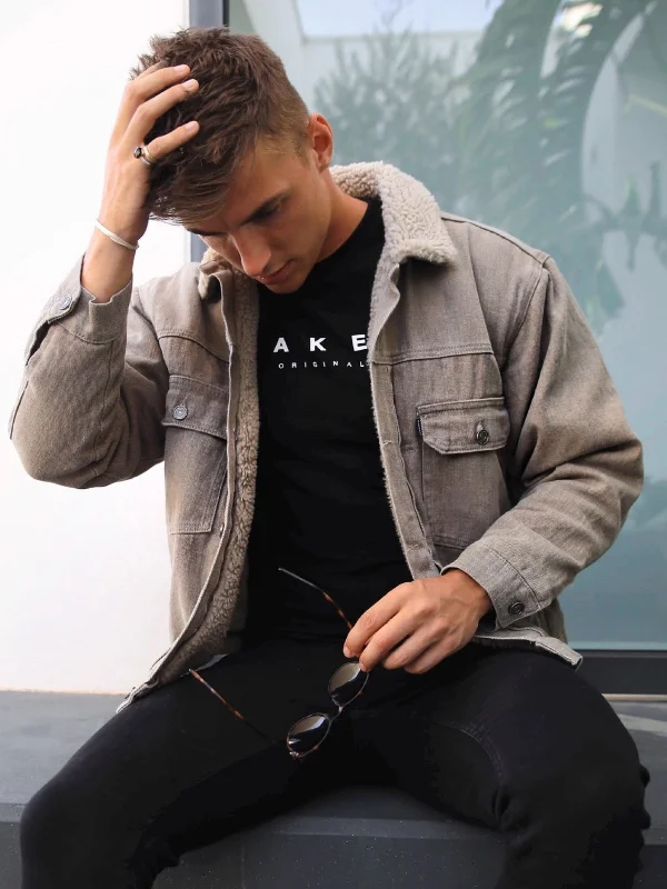 Men's Coats with Snap ButtonsRapha Oversized Denim Jacket - Stone