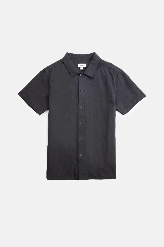 Men's Tennis Shirts for Court ComfortClassic Linen Ss Shirt Vintage Black