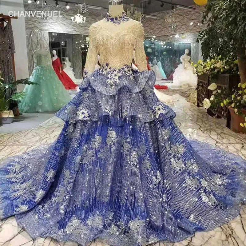 Neon DressNavy Blue party High Neck Long Tulle Sleeves A-line Muslim Mother of the Bride Dress Neon DressNavy Blue party High Neck Long Tulle Sleeves A-line Muslim Mother of the Bride Dress