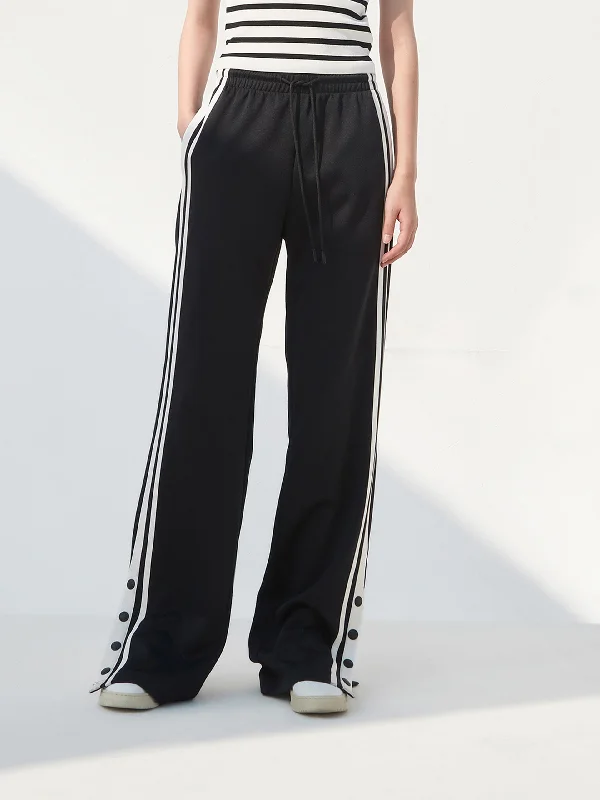 Men's Jeans with EmbroideryContrast Drawstring Waist Pants