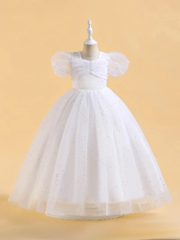 women's shift dressesBall Gown Scoop Puff Sleeves Sequins Flower Girl Dresses