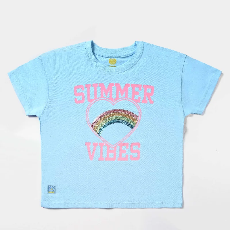 Men's Shirts with UV ProtectionGirls Cotton Jersey T-Shirt H/S Summer Vibes