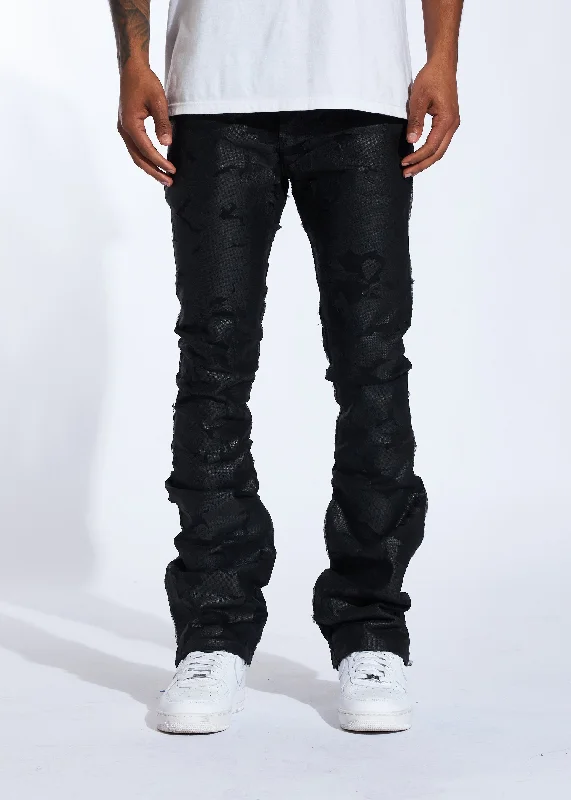 Comfortable Men's JeansRaf Stacked Denim (Black Wax)