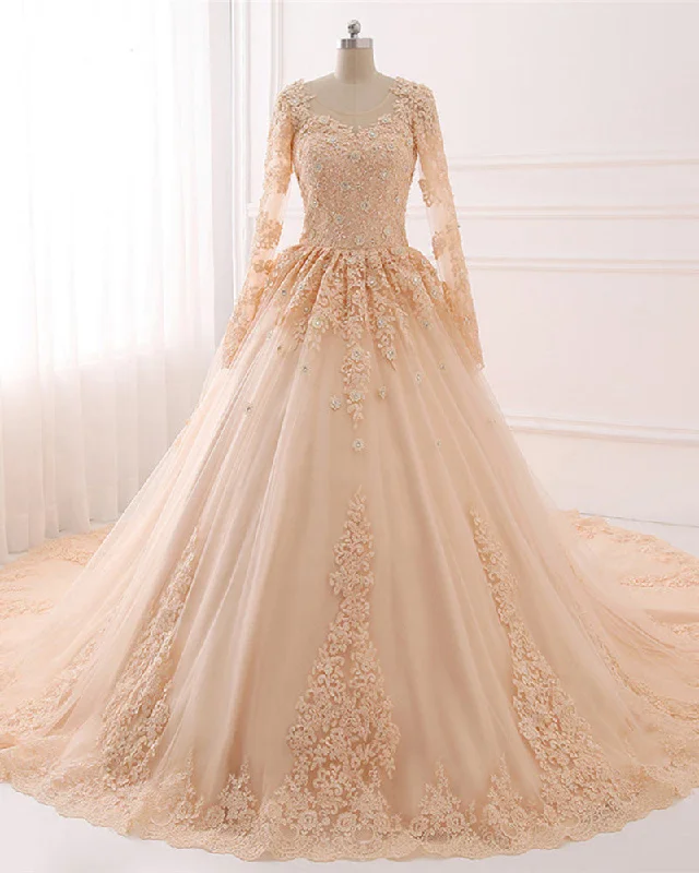 Sleeveless DressChampagne Vintage Wedding Dress Muslim Bridal Gown with Lace WD687 Sleeveless DressChampagne Vintage Wedding Dress Muslim Bridal Gown with Lace WD687